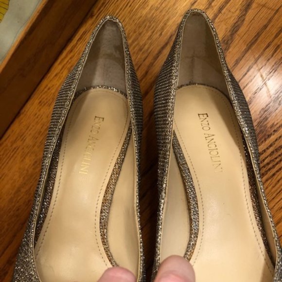 Enzo Angiolini Silver Sparkly Heels - Picture 9 of 12